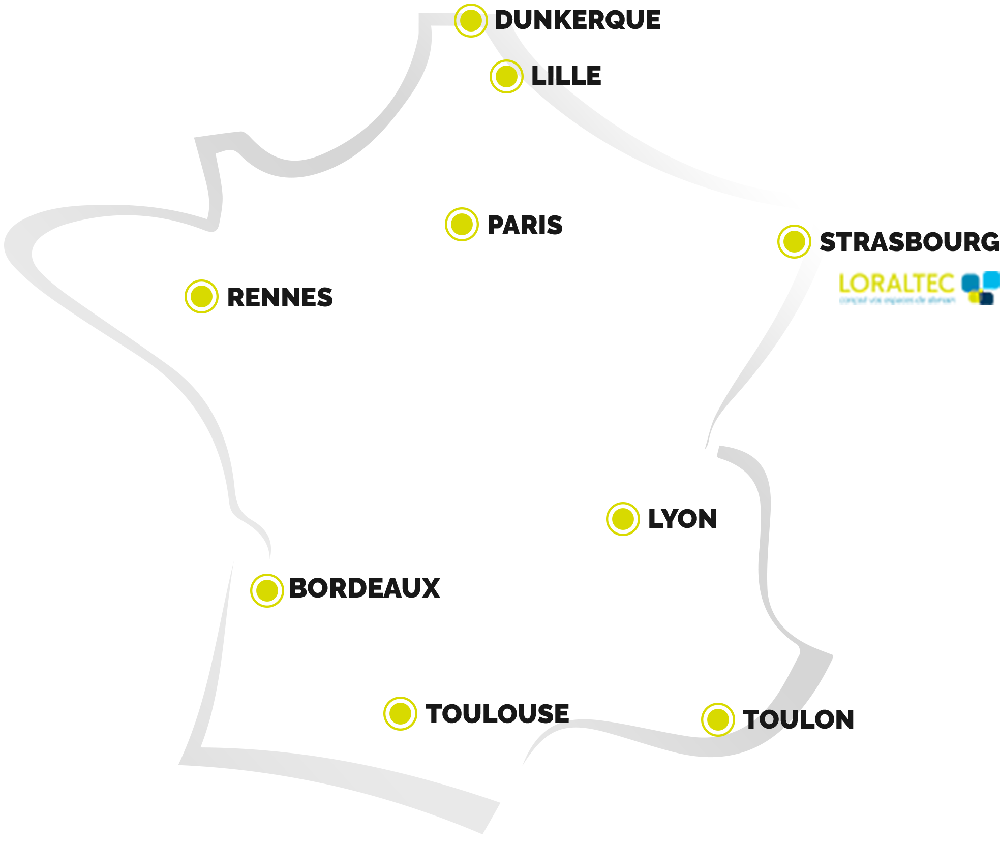 Carte de France et Dunkerque clair